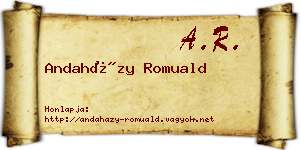 Andaházy Romuald névjegykártya